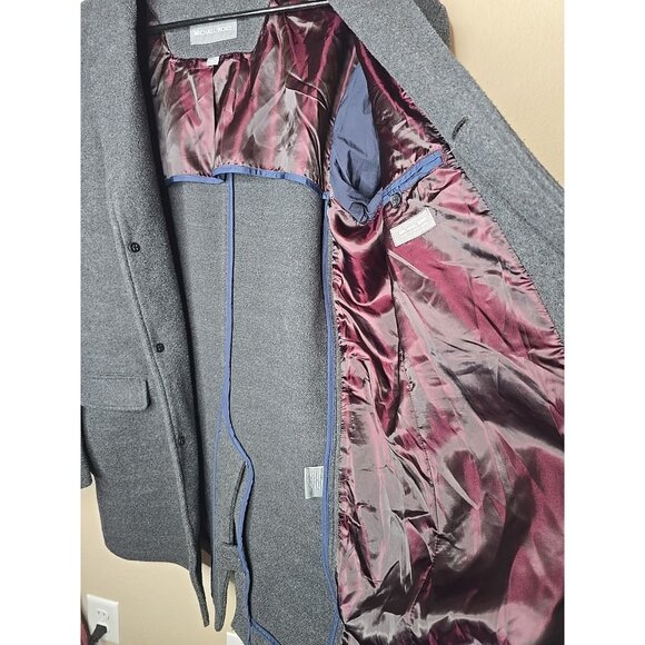 Michael Kors Men’s Overcoat Slim Fit Size XL Gray Stretch Wool Blend Coat t11 - Picture 6 of 10